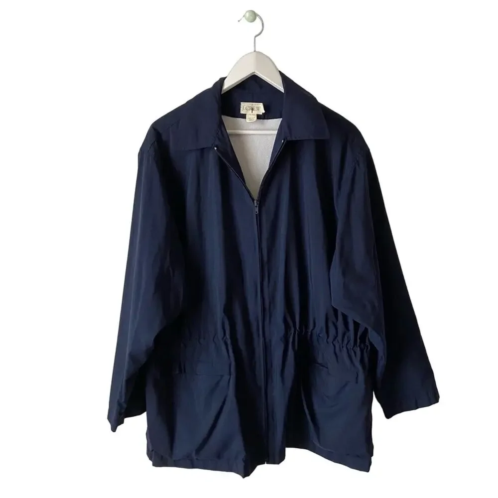 J. Crew Navy Rain Jacket Size Large